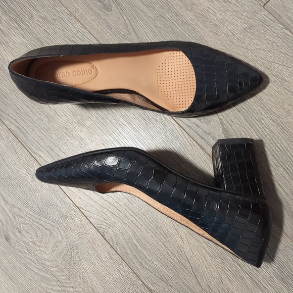 Corso Como Ryanna leather snake embossed pointed toe heels - Picture 6 of 14